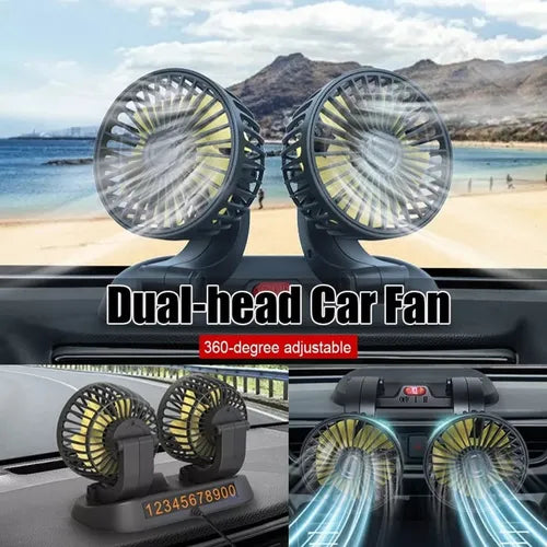 VENTILADOR DOBLE PARA AUTO 360°